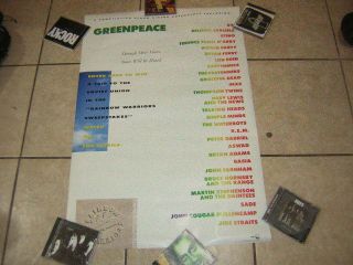 Green Peace Promo Poster 1989 Grateful Dead Inxs U2 Talking Heads Eurythmics