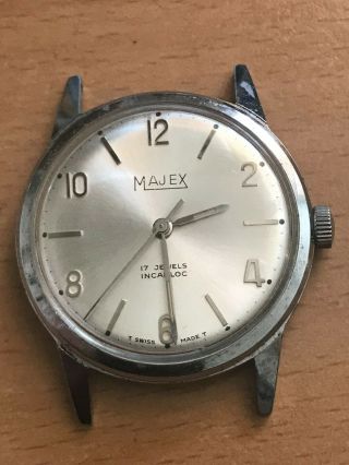 Vintage Majex Shockproof Watch 17 Jewels Swiss Made - - 338