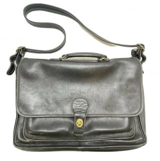 Vintage Coach Metropolitan Black Leather 5180 Messenger Laptop Briefcase Bag