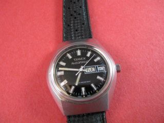 Timex Mens Vintage Steel Black Dial Automatic Sweep Seconds