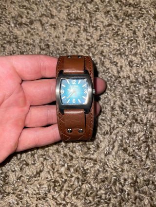 Fossil F2 Ladies Quartz Silver Tone Watch Jr - 9705 Light Brown Leather Strap