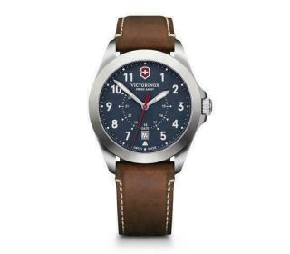 Victorinox Swiss Army Heritage Blue Dial Leather Band Men 