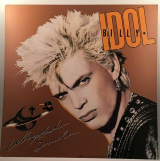 Billy Idol Whiplash Smile 1986 Chrysalis Promo Poster Flat 12 " X12 " Double Sided