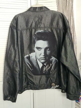 Vintage Karl Kani Elvis Presley Black Jean Style Jacket