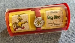 Vintage Big Bird Sesame Street Watch Muppets Bradley In Package.