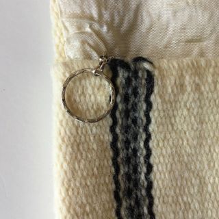 Vtg Chimayo Purse Wool Handwoven Clutch Silver Clasp White Black Gray Bag 3