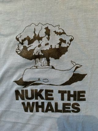 Vintage 70’s Nuke The Whales Demento Punk 50/50 Soft Thin T - Shirt Sz Xl