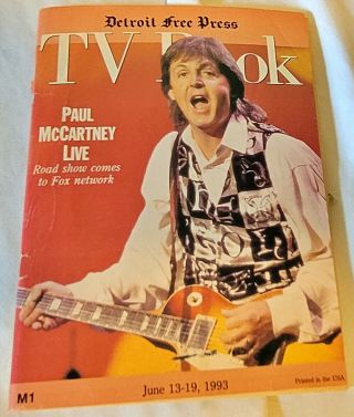 Paul Mccartney 1993 Tv Book Detroit Tv Guide