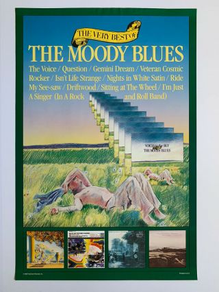 1983 The Very Best Of Moody Blues Promotional Rock Poster 22” X 33”