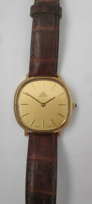 Vintage Rigi Gold Plated Hand Winding Mens Watch