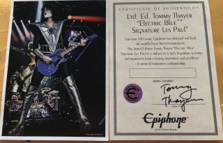 Kiss Tommy Thayer Signed Autographed Epiphone Silver Sparkle Guitar