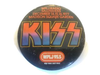 Wplj Radio Salutes Kiss December 14 - 16,  1977 Madison Square Garden Pin Button