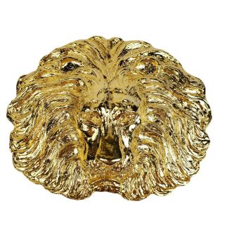 Vtg Mimi Di N 1987 Gold Tone Large Lion Head Statement Belt Buckle Set Goldtone