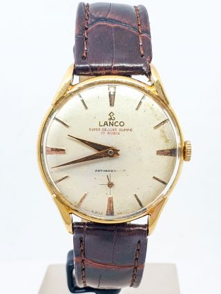 Orologio Lanco Carica Manuale Cal.  1305 Vintage Acciaio Placcato Uomo 42ve20