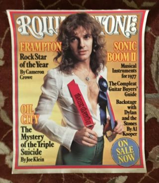 Peter Frampton Rolling Stone Cover Rare Promotional Poster From 1977
