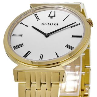 Bulova Regetta White Dial Gold Tone Steel Men ' s Watch 97A153 2