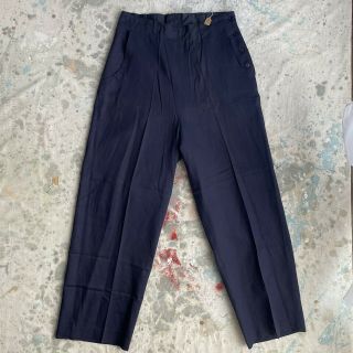 Vintage 40s Deadstock Side Button Large Wide Leg Pants | 1940s Rare Trousers