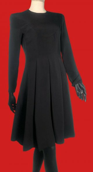 Vintage Italian Giorgio Armani Le Collezioni Black Fitted Dress