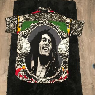 Bob Marley Button Down Shirt Roots Rasta Reggae Originals Mens Size 1X 2