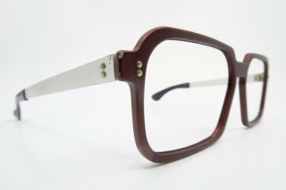 Vintage 70s Eyeglasses Frames Steel Mens Medium W/keyhole Bridge Germany Smart