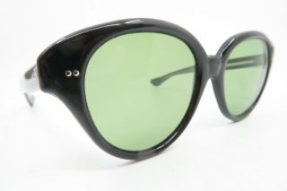 Vintage 60s Sunglasses Black Acetate Womens Medium Splendid