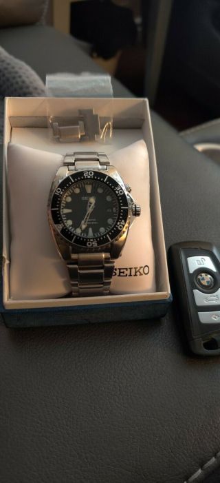 Seiko 5m62 - 0bl0 Divers Stainless Steel Overhaul Kinetic Mens Watch Auth