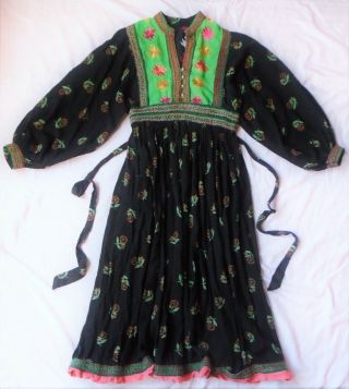 Vintage Smock Dress - Indian - Afghan - Embroidered Details