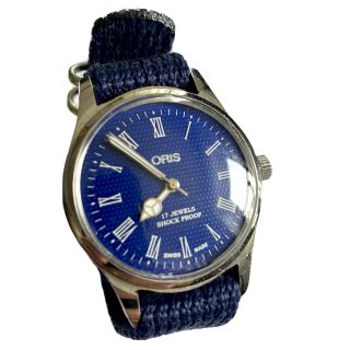 Vintage Oris Watch Swiss Made 17 Jewels Mechanical Wind Up Blue