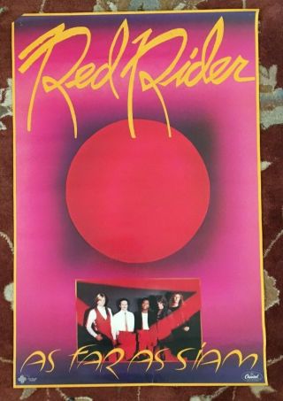 Red Rider As Far As Siam Rare Promotional Poster From 1981