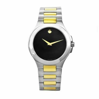 Movado Corporate Exclusive Black Dial Two Tone 0606907 Swiss Watch