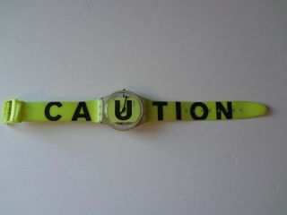 Vintage Swatch Watch Gk225 Caution 1995 With Battery - -