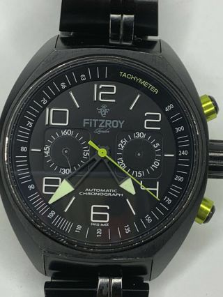 Fitzroy Automatic Swiss Chronograph Black 44 Mm Limited Edition Watch