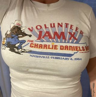 Rare Vintage 1980s Charlie Daniels Band Concert Tee Shirt Nashville