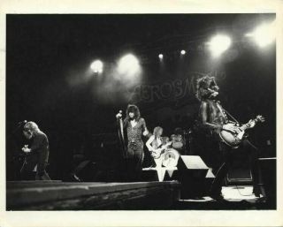 Aerosmith Steven Tyler Iconic Group In Concert 1976 Vintage Stamped Photograph