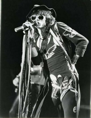 Aerosmith Steven Tyler Iconic Concert 1984 Greek Theatre Vintage Stamped Photo