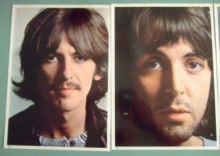 The Beatles White Album 4 Photo Inserts Exc/nm No Album Photos Only