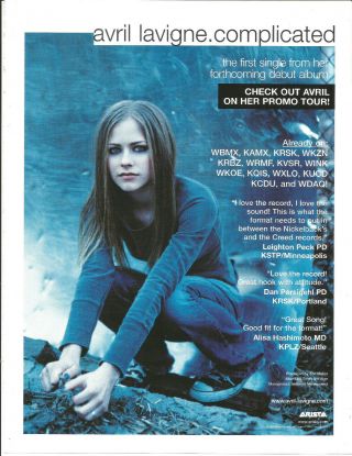 Avril Lavigne & Jimmy Eat World Rare Vintage Promo Trade Ad Poster For 2002 Cd
