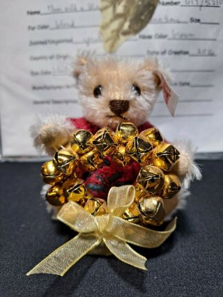 Steiff Mini Teddy Bear With Wreath Ornament Christmas Limited Ed 459/1500 Htf