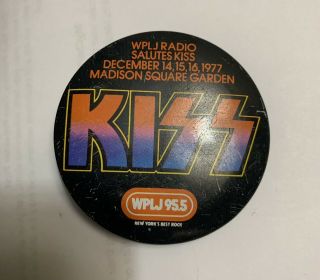 1977 Kiss Concert Wplj 95.  5 Radio Promo Madison Square Garden Pin Pinback