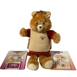 Teddy Ruxpin Talking Bear With 2 Books And Cassettes 1985