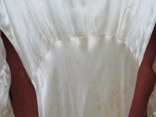 Antique Wedding Gown Liquid Satin 20s Goddess Bias Cut 30s Glam Art Deco Vtg