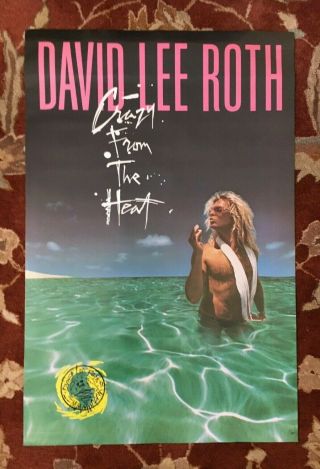 David Lee Roth Crazy From The Heat Rare Promotional Poster Van Halen