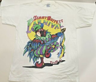 Vintage 1998 Jimmy Buffett Carnival Tour Heavy T - Shirt Large - Exc