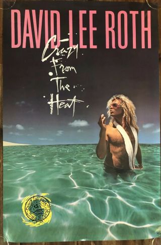 Van Halen David Lee Roth 1985 Crazy From The Heat Vintage Promotional Poster