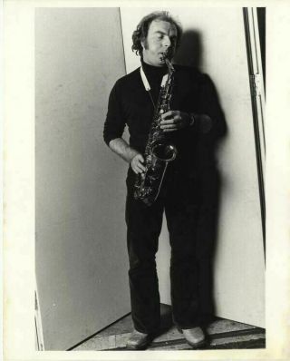 Van Morrison Playing Saxophone Iconic Rock Legend Vintage 8x10 Stamped Photo