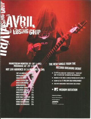 Avril Lavigne Losing & P.  O.  D.  Matrix Rare Promo Trade Ad Poster For 2003 Cd Pod