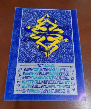 1968 Taj Mahal Ccr Family Dog Avalon Concert Postcard Fd - 121 (blue) Kagan,  Smith