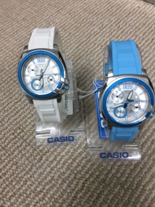 Casio Ladies Watch Steel With Rubber Strap Day/ Date 50m Ltp1320b Uk Seller