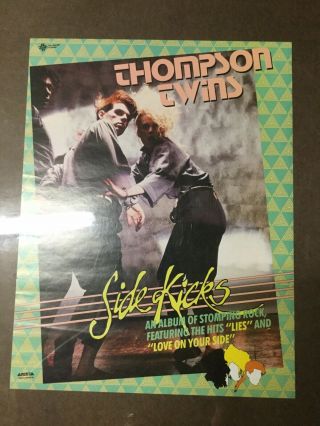 Vintage 1983;thompson Twins Side Kicks Promo Poster 22” X 17”