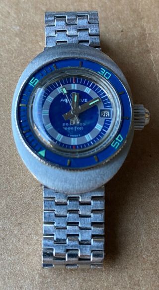 Vintage Aquadive 200 20 Atmos Diver 21 Jewels Automatic Ladies Watch